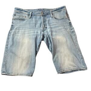 EDC Esprit Jean Shorts Men's Fit 36 (34 Tag) Stretch Denim Distressed 14" Inseam
